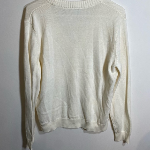 Preswick and Moore V Neck White Button Up Cardigan Classic Size Petite XL Preppy - Picture 4 of 9